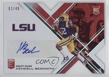 2017 Panini Elite Draft Picks Status Red Die-Cut 2/49 Kendell Beckwith Auto 0o8w