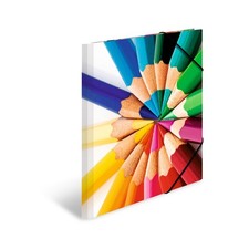 HERMA Elastic Folder Impressions with Pencils Motif, A3, Sturdy Cardboard, with