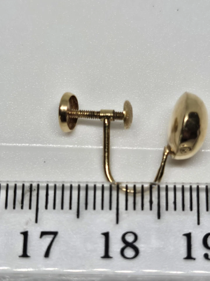 Pendiente negro de un solo tornillo de oro amarillo macizo de 14K se puede cambiar al colgante Foto 2 de 4