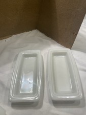 2 Pyrex Butter Dish Bottom Trays - Replacement White 72-B & Other Pyrex Bottoms