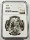1898-O $1 Morgan Dollar NGC MS63 90% Silver New Orleans Early US Coin
