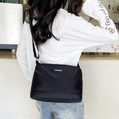 Water Resistant Nylon Multi Layer Spacious Shoulder Bag With Adjustable Strap - Picture 6 of 8