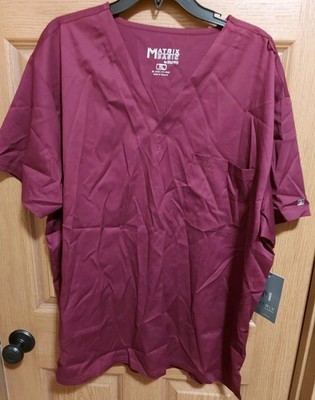 Maevn Matrix Basic Scrub Top XL Unisex Wine Burgundy V-Neck Men Women Shirt New