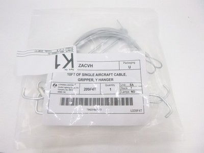 Lithonia Lighting 10ft Aircraft Cable Hanging Kit ZACVH Gripper Y-Hanger
