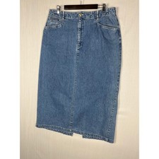 Eddie Bauer Denim Skirt Womens 18 Straight High Waisted Vintage 90s 36x37