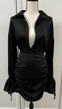 CLEARANCE Stunning Black Long Sleeve Dress w/Side Zipper