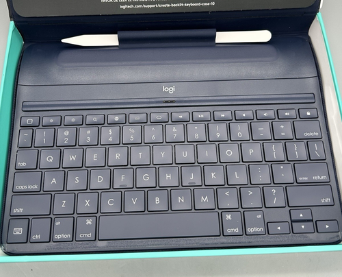 Logitech Create Backlit Keyboard Blue Case Apple iPad Pro 1st 2nd (920-008121) - Picture 4 of 7