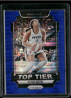 2024 Panini Prizm WNBA #15 Aliyah Boston Top Tier Prizms Blue Pulsar #/199