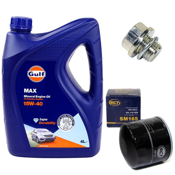 MotoröL Filter Set 15W-40 4 Liter + ÖLablassschraube FüR Suzuki Alto Swift II-image