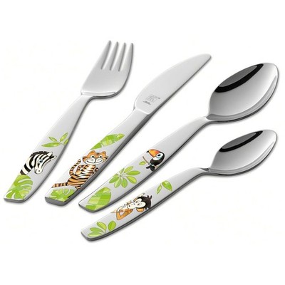 Zwilling Kinder Ess Besteck 4-Teilig Jungle Tiermotive Edelstahl Set Rostfrei