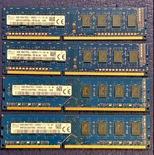 SK hynix 16GB Kit 4x4GB DDR3 PC3L/PC3-12800U 1600 Desktop RAM Tested