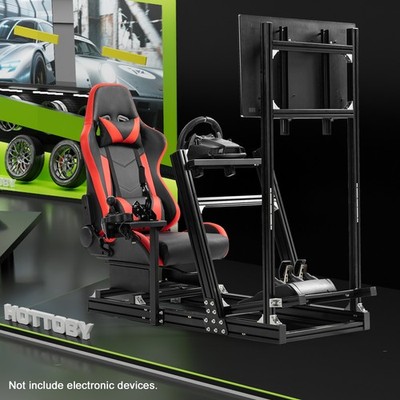 Hottoby  F1 Aluminum Rennsimulator Cockpit mit TV Stand & Sitz Fit Logitech G29