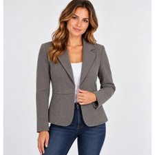Kay Unger New York Black White Micro Check Blazer Jacket Stretch Size 2 NWT