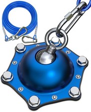 TOPKNOT Dog Tie Out Cable and Stake, up to 200lbs 360 Swivel Dog Run- No T