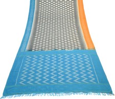 Sushila Vintage Pure Cotton Cream Saree Hand Woven Ikat Patola Sari Craft Fabric