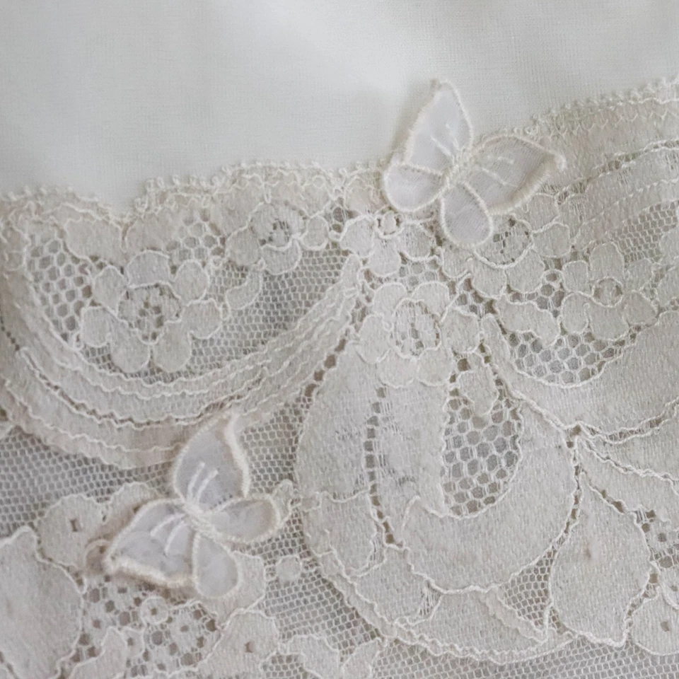 Coqueta vintage Olga marfil medio deslizamiento mujer pequeña encaje mariposa aplique (24W) Foto 4 de 4