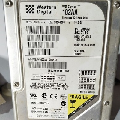 Western Digital WD Caviar 102AA 10,2GB Enhanced IDE 3,5'' HDD WD102AA-00ANA0