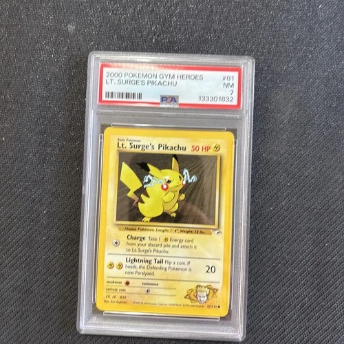 2000 Pokémon Gym Heroes LT. Surge’s Pikachu #81 PSA 8