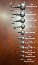 Round Jig Heads Bulk-1/16oz 1/8oz 1/4oz 3/8oz 1/2oz 3/4oz 1oz 1.5oz 2oz 3oz