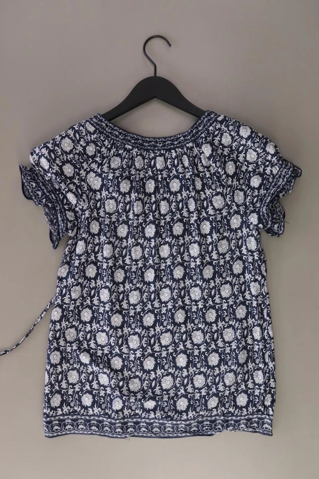 MAX STUDIO Kurzarmbluse Regular Bluse für Damen Gr. 36, S mit Blumenmuster blau - Bild 2 von 4