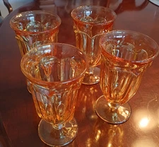 Set Of  Three (3) Old Williamsburg Amber Iced Tea Glasses Imperial Glass