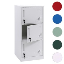 Spind HWC-P63, Schließfach Schrank Schließfachschrank 3 Türen, 90x38x45cm Stahl
