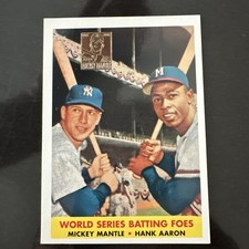 1996 Topps Mantle  #418 Mickey Mantle Hank Aaron 1958 Topps