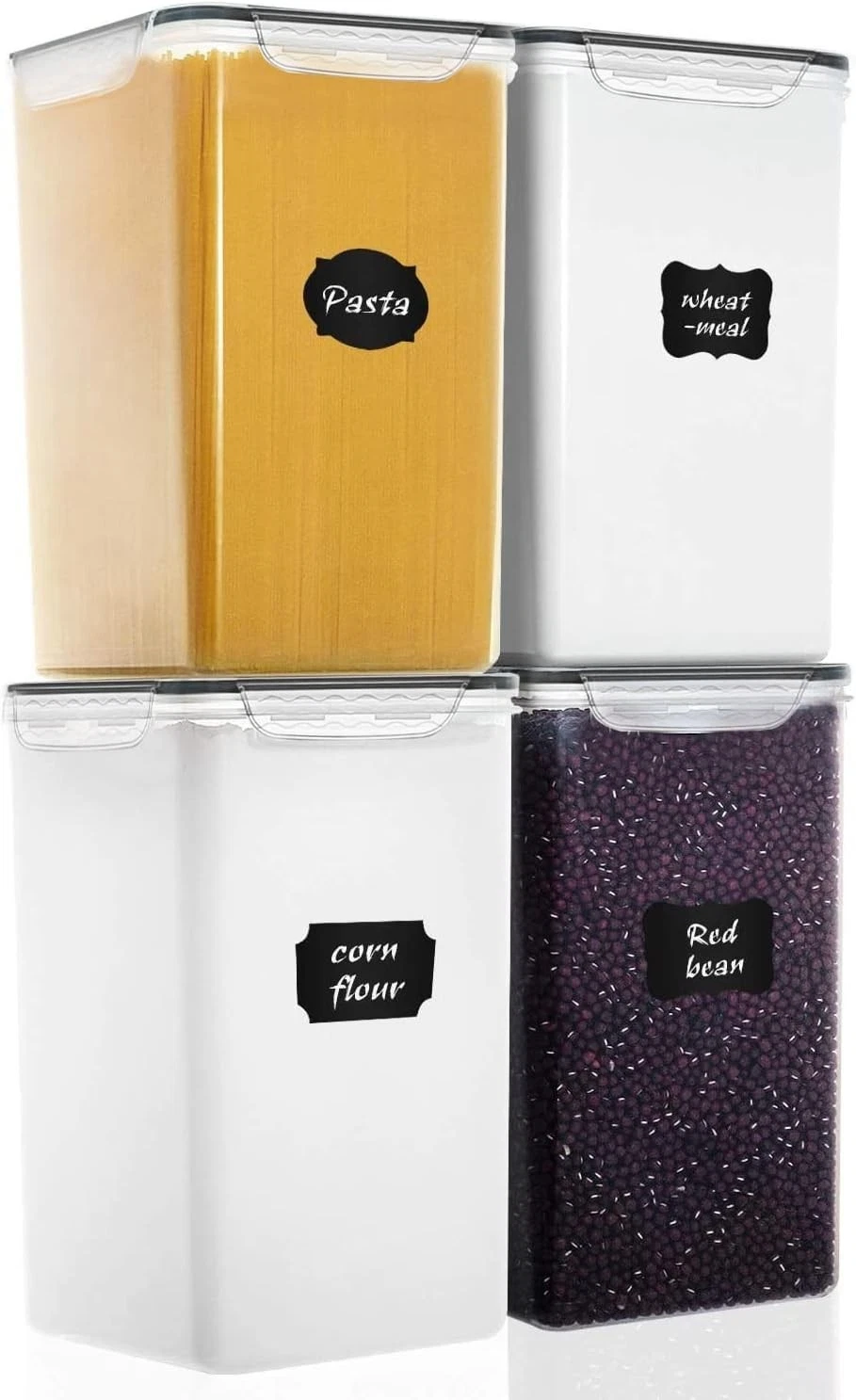 7qt Food Storage Container 4pc Plastic Airtight Kitchen Pantry Storage Container