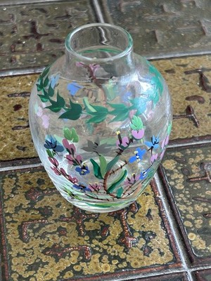 Vintage Portmeirion Botanischer Garten Mini handbemalte Glas Vase
