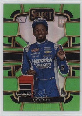 2024 Panini Select Grandstand Neon Green Prizm 39/75 Rajah Caruth #25 mv7