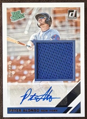 PETE ALONSO Rookie Auto Patch 2019 Donruss Rated Prospect /99 Orioles Mets 