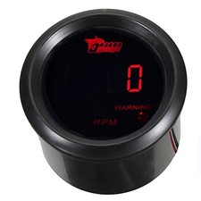 ESUPPORT Car 2" 52mm Digital Red RPM Tachometer 0-9999 Automotive Tacho Gauge