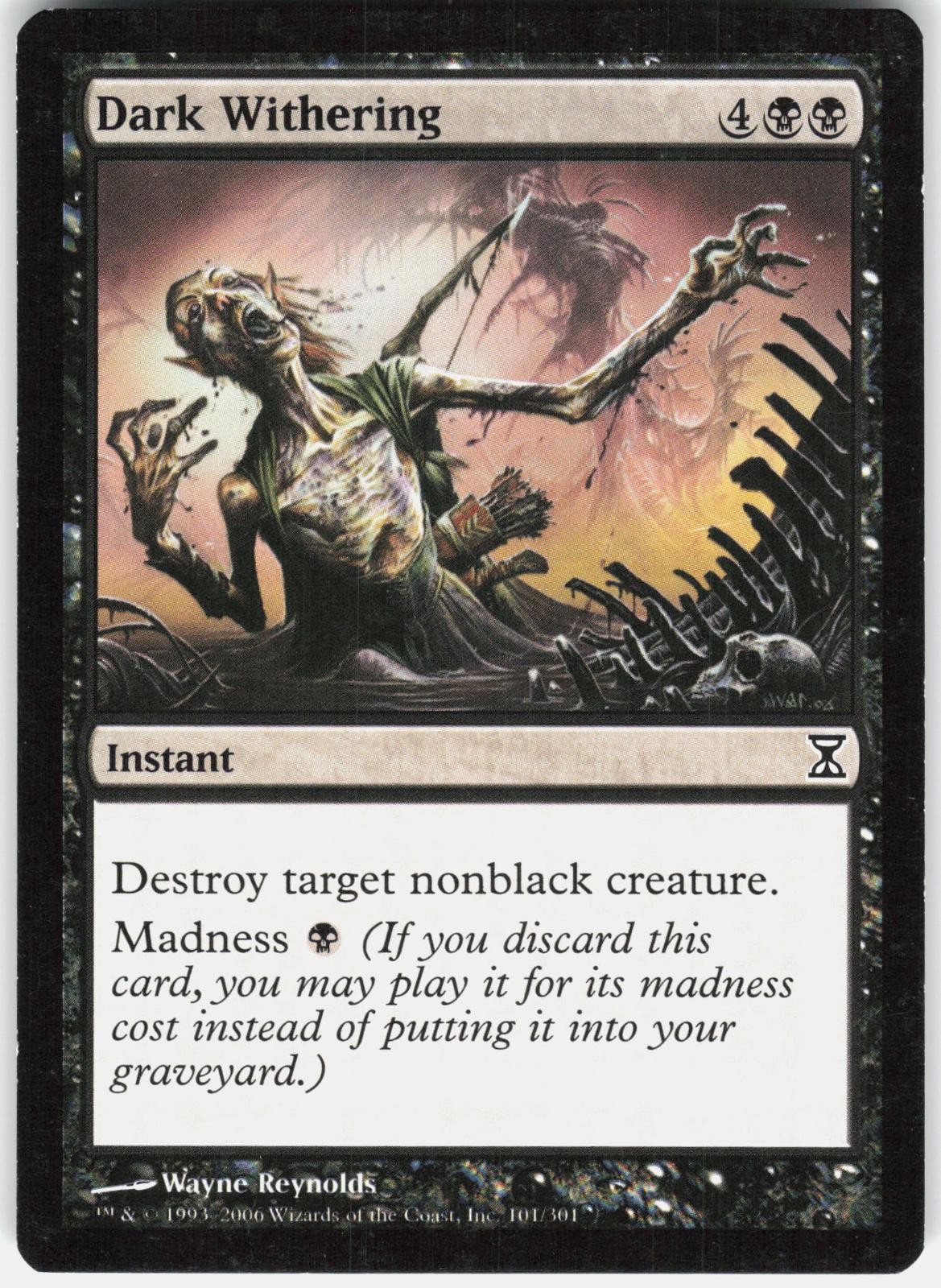 Dark Withering 101 Common Time Spiral Magic: The Gathering Lightly Played
