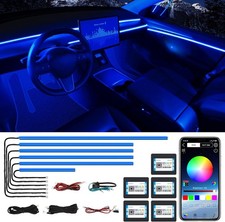 RGB 6 in 1 with 175 inch 600 LED fiber optic car ambient lighting kit