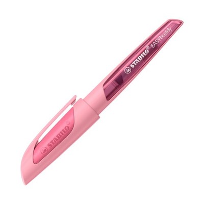 STABILO EASYbuddy School Fountain Pen with Medium Nib Pastel in Rosy Blush Ink C