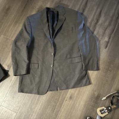 Chaps Ralph Lauren Men's Black Single-Breasted Two-Button Suit Jacket