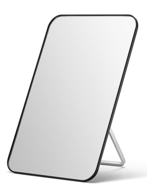 Desk Makeup Mirror, 8 X 5 Inches Table Mirror with Foldable Stand and Hanging Ho