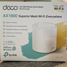 TP-LINK Deco X20 AX1800 Mesh Wi-Fi 6 Router, 1800Mbps, Alexa, HomeShield