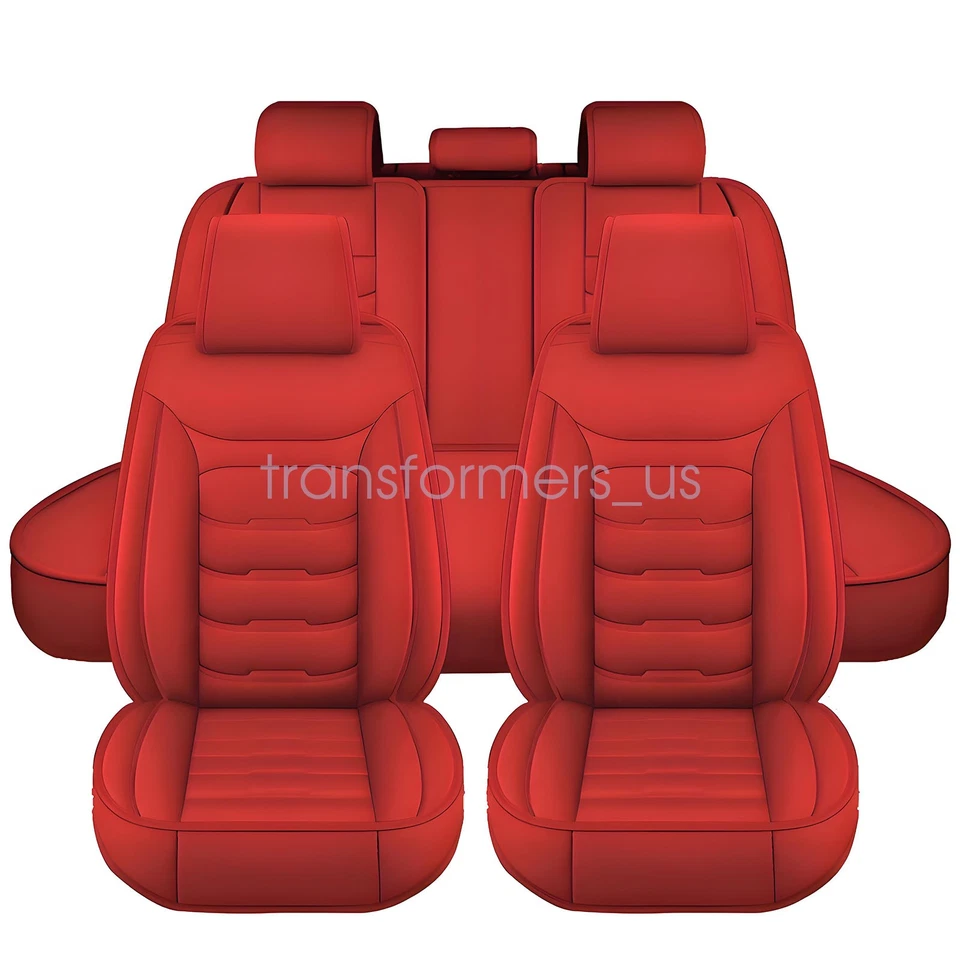 Car Seat Cover 5 Seats PU Leather FOR LAND ROVER LR3 Range Rover Velar Red Foto 2 de 4