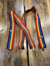 Vintage 70s Rainbow Honcho Suspenders Mork and Mindy Robin Williams Pride 80s
