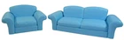 VINTAGE MATTEL BARBIE DREAMHOUSE LIVING ROOM BLUE COUCH & CHAIR FURNITURE