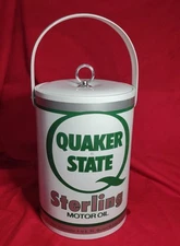 Retro 70’s 80’s Quaker State Sterling Motor Oil Can Ice Bucket / Cooler