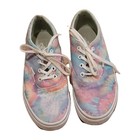 Women's 9.5 Tie Dye Pink Blue Purple Vans Off the Wall Canvas Shoes Skateboard — photo 2