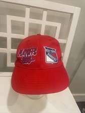 Vintage New York Rangers 1996 Playoffs Hockey Snapback Hat/ Cap Red Wiz Giveaway