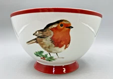 Portobello by Inspire Bone China Bowl Holiday Footed 6" Interior Detail England