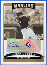 2006 Topps Chrome #354 Dan Uggla RC Rookie Auto Autograph Card Marlins. rookie card picture