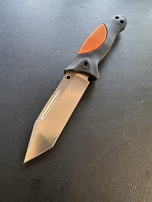 Rare discontinued Hogue EX-F02 Tanto Orange and Black knife with sheath