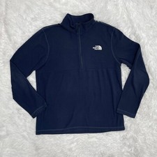 The North Face Mens 1/2 Zip Fleece Sweatshirt Size M Medium Blue Sweater Hiking