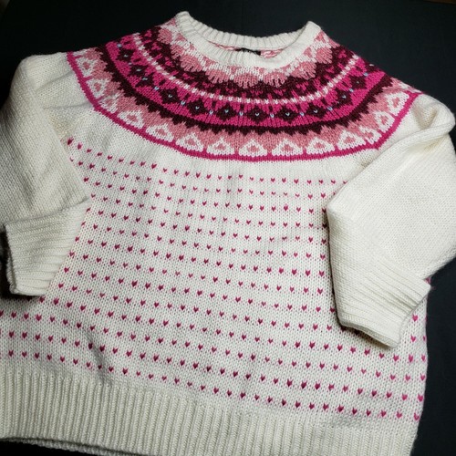 a.n.a Fair Isle White and Pink Knit Winter Pullover Sweater Women's Size XXL - Picture 8 of 12