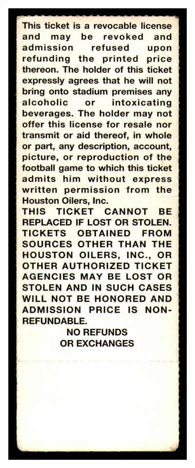1993 Oilers v Chiefs NFL Playoff Ticket 1/16 Joe Montana Last Comeback 82018 - Image 2 of 2